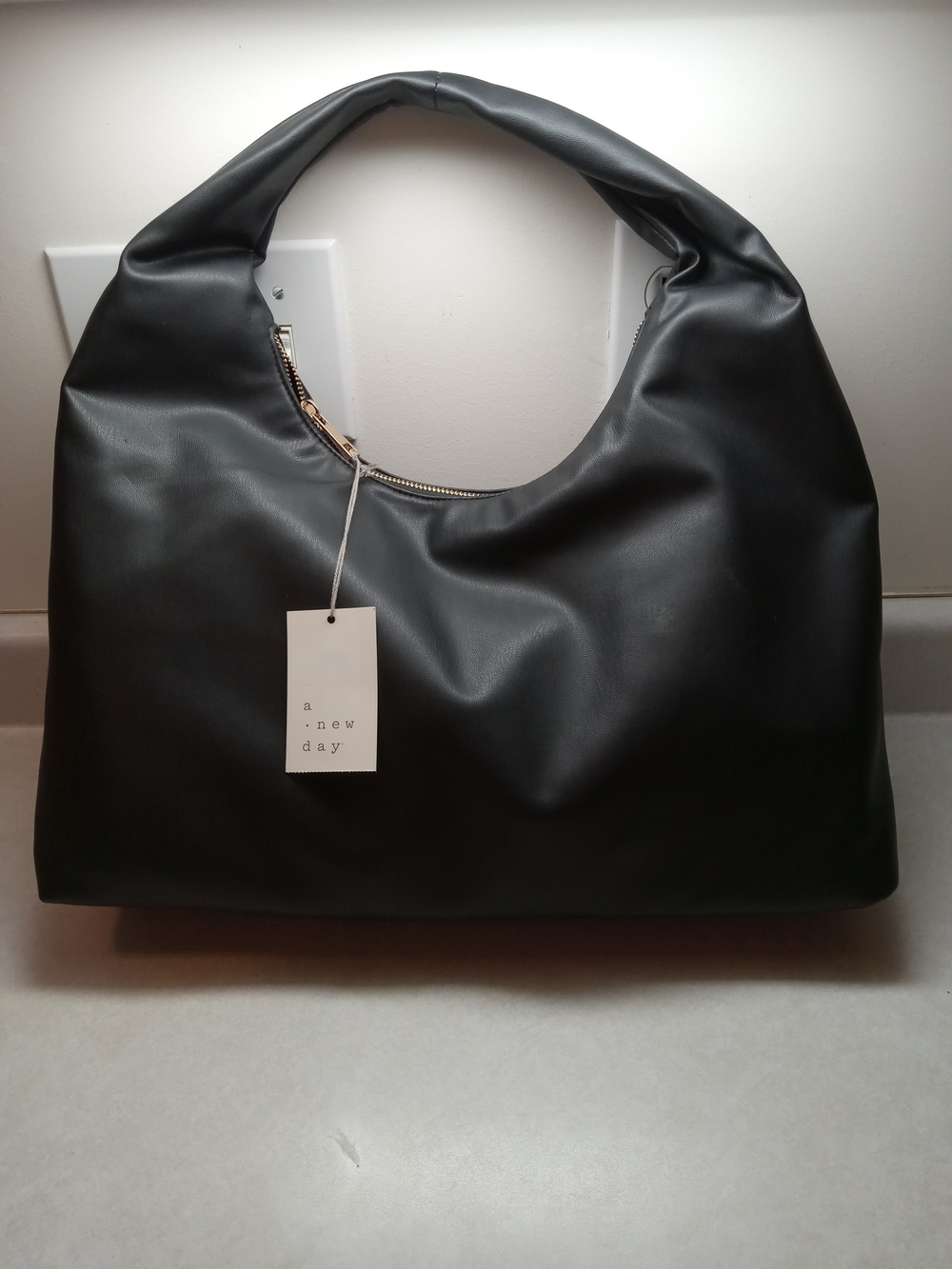 a new day Black Slouchy Hobo Shoulder Bag